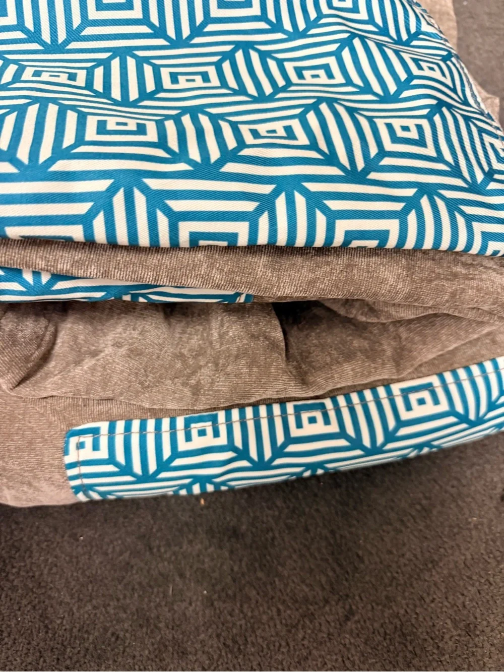 Lovesac Venetian Taupe corded velvet c grade cover w small tear